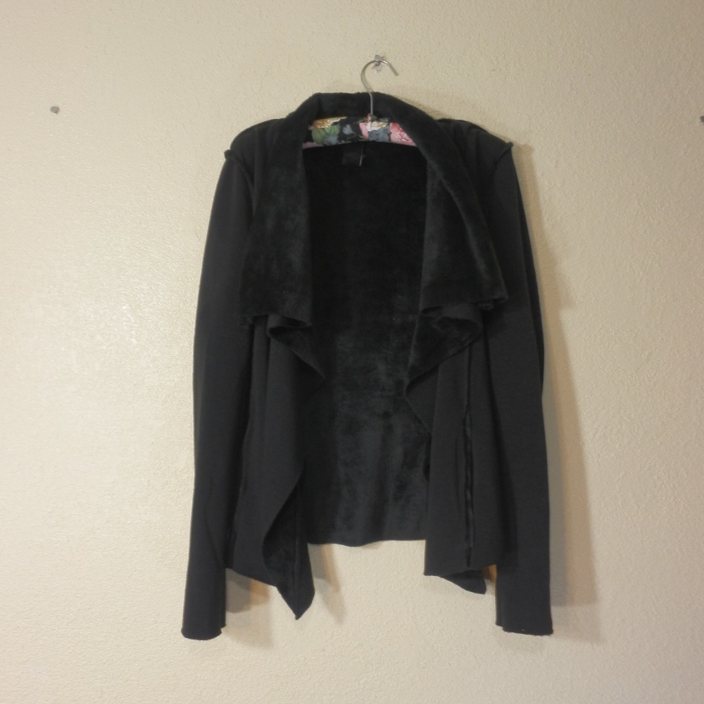 SWELL  Sweater  Cardigan Jacket Size S Black Pockets SOFT Warm Polyester Cotton